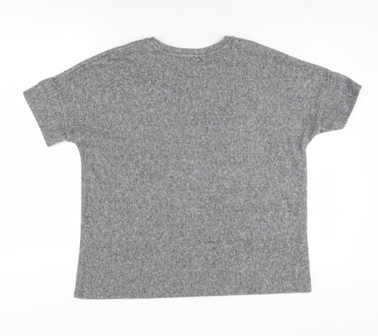 New Look Women's Grey Basic Crew Neck T-Shirt Size 10