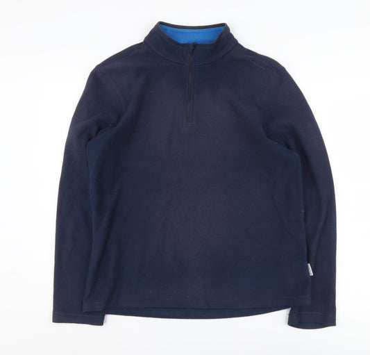 Additional front view of Quechua unisex blue pullover hoodie, size 12, lightweight
