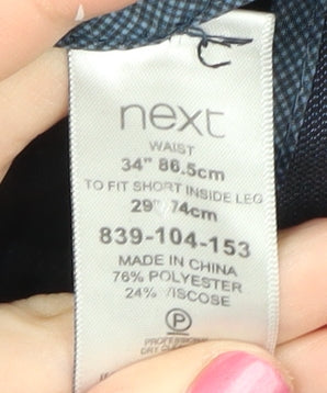 Next Men's Blue Dress Pants - 34 Inch Waist, Regular Fit