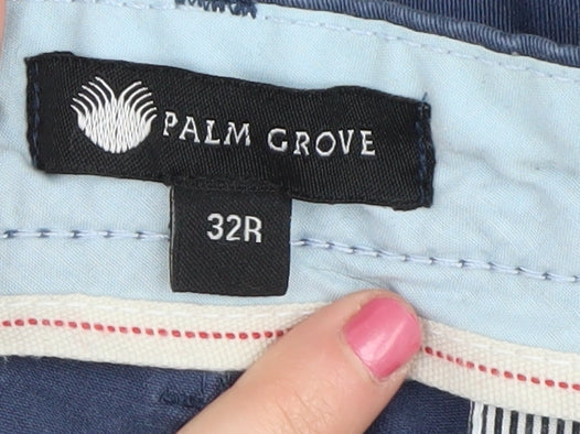 Palm Grove Men's Blue Chino Trousers Size 32
