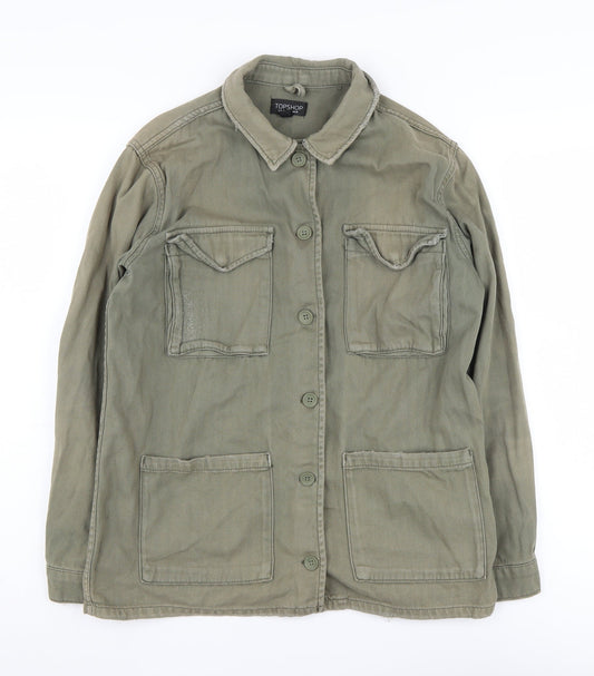 Womens UK Size 10 Topshop Green Military Jacket