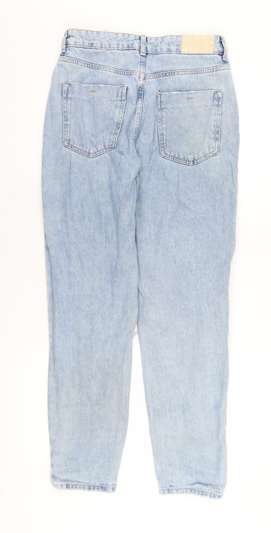 Zara Women's Light Blue Mom Jeans Size 2 Distressed