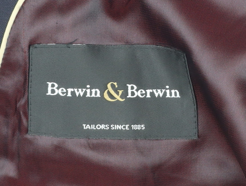 Mens UK Size 38 Berwin & Berwin Regular Blue Suit Jacket