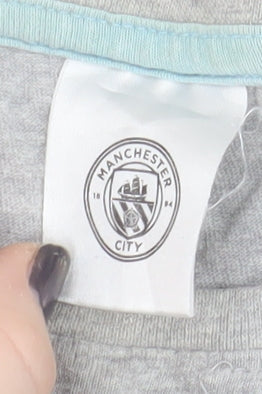 Brand and care label for Manchester City Kids Grey Jersey T-Shirt, Medium