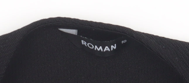 Roman Originals Women Black Regular Blazer Size 12