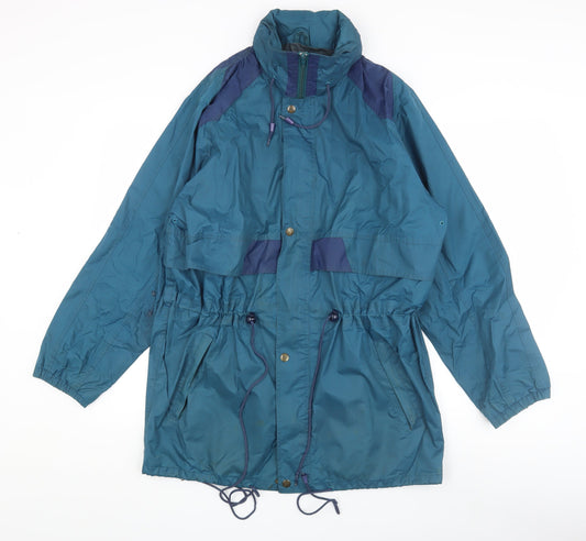 Additional front view of GALE FORCE unisex blue windbreaker jacket m
