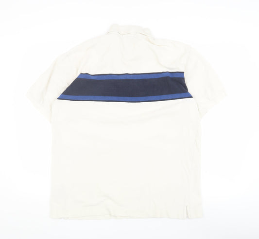 Nautica Men's Beige Polo Shirt, Short Sleeve, Cotton XL