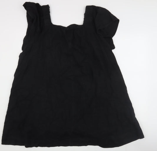 Next Women's Black Dress Size 18 in Linen Blend