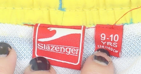Slazenger Boys Blue Check Swim Shorts, 9-10 Years