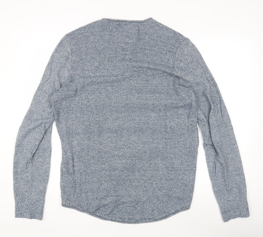 Hollister Men's Blue Long Sleeve Pullover Jumper, L