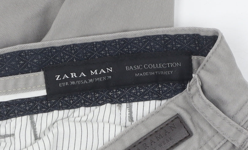 Zara Man Grey Chino Trousers - Size 30