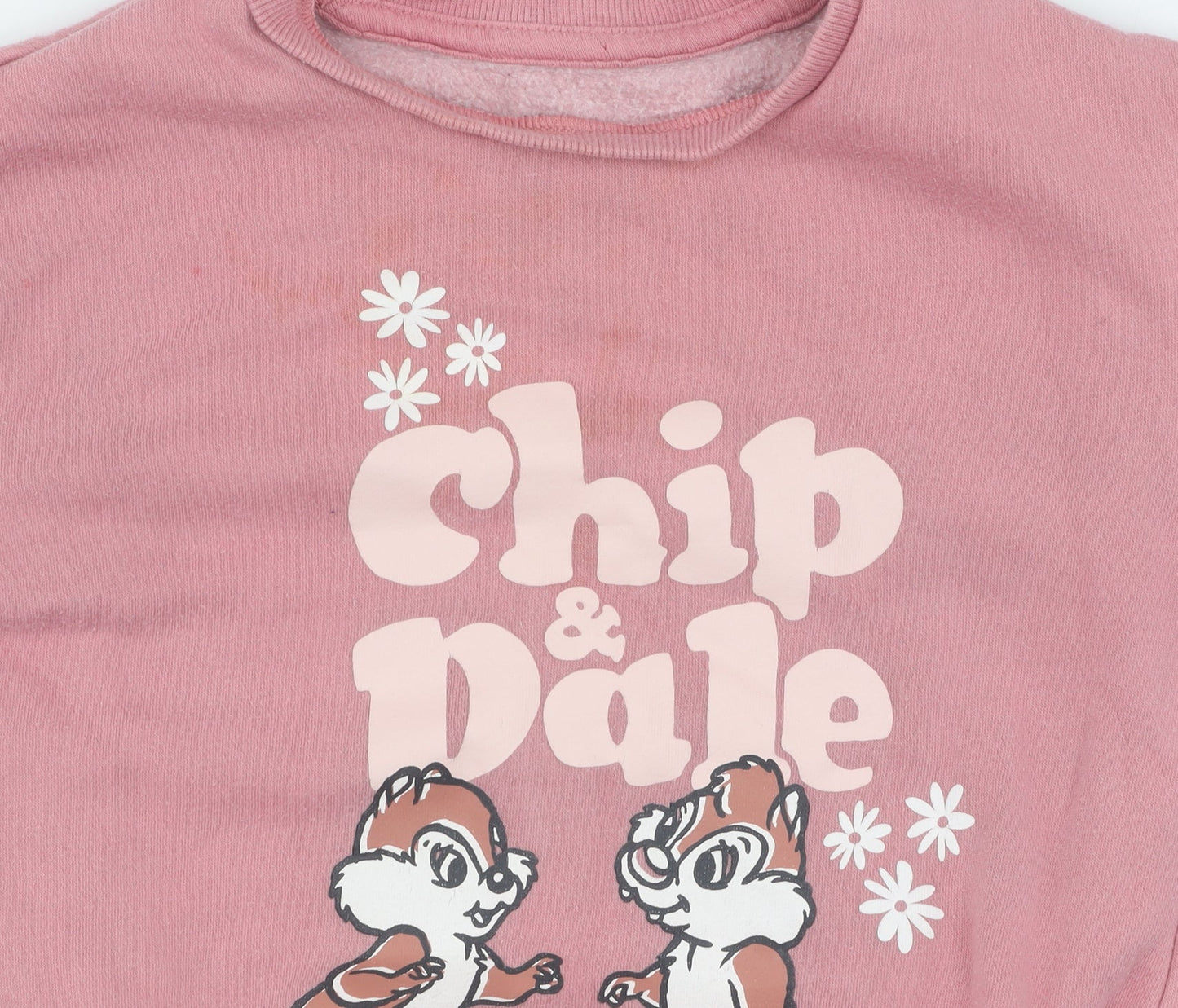 Primark Disney Unisex Pink Jumper 24-36M Chip & Dale Casual