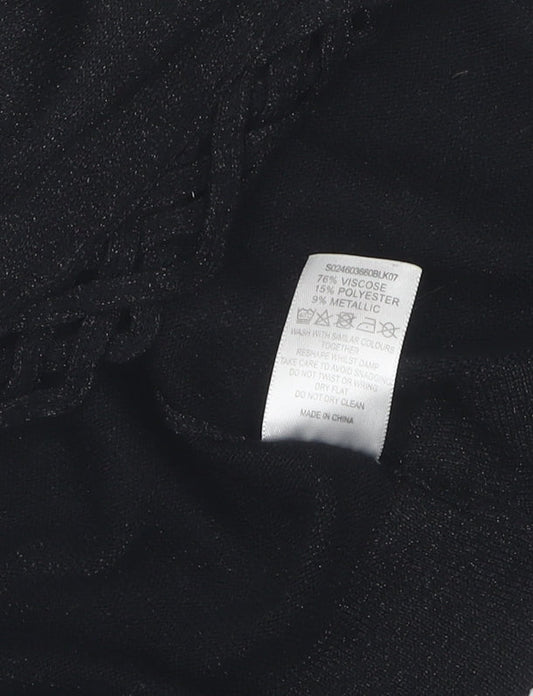 David Emanuel Women's Black Shrug, Size 16, V-Neck Elegance