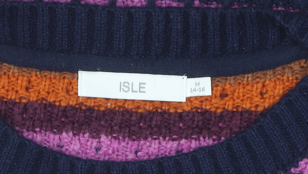 Womens UK Size M ISLE Multicoloured Pullover Jumper
