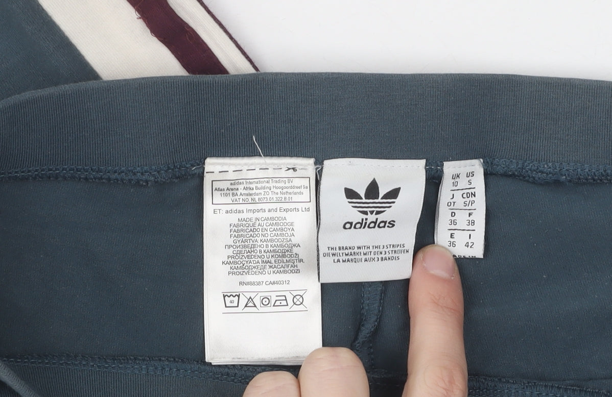 Adidas Women's Blue Track Pants, Size 8, Slim Fit