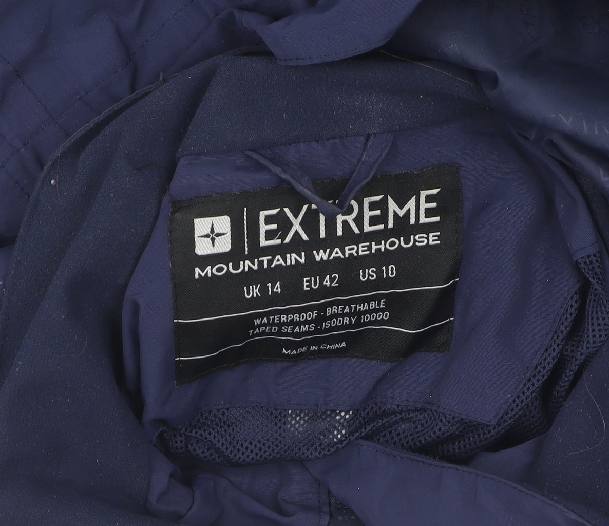 Mountain Warehouse Women's Blue Jacket UK 14 Waterproof Hooded