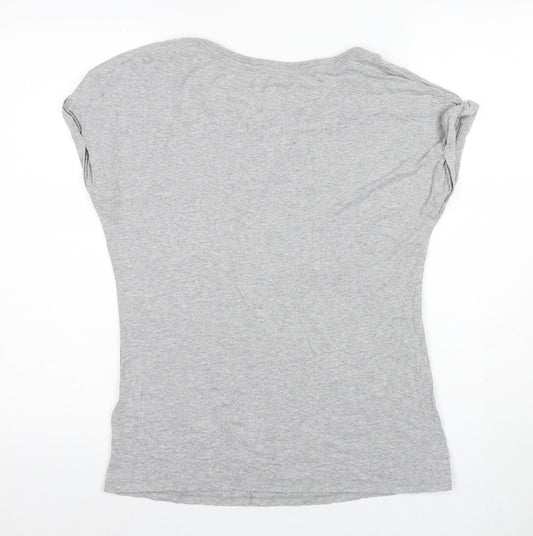 Womens UK Size 12 Debenhams Grey Basic T-Shirt