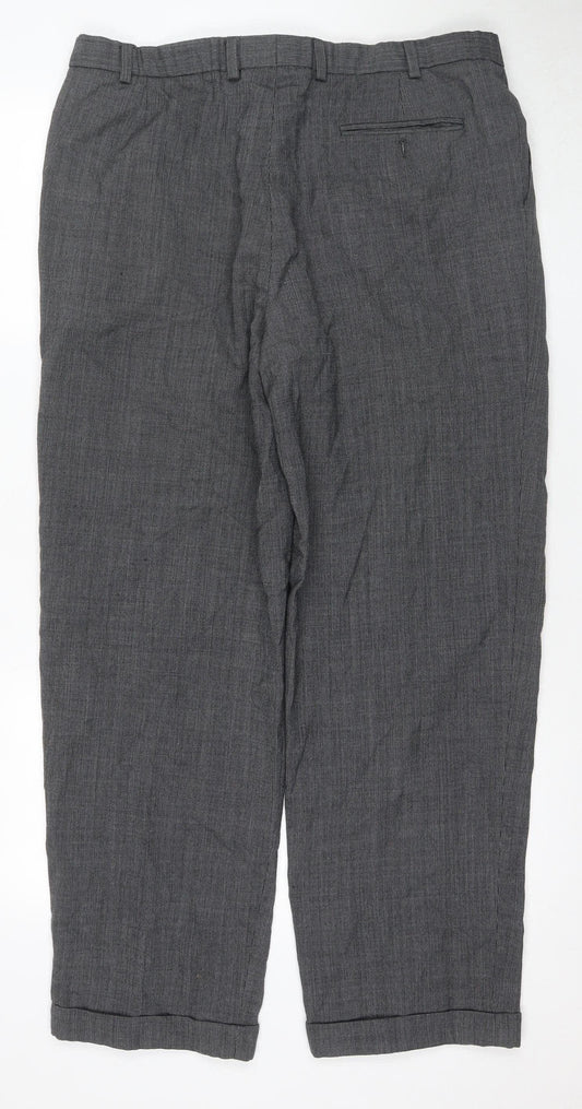 Marks and Spencer Men's Grey Wool Trousers Size M