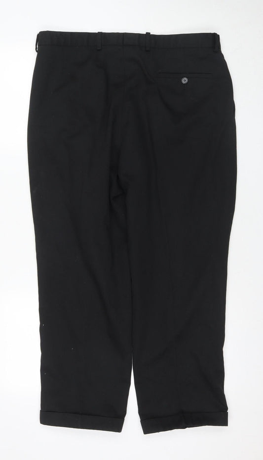 Mens UK Size 36 C&A Dress Pants Black Trousers