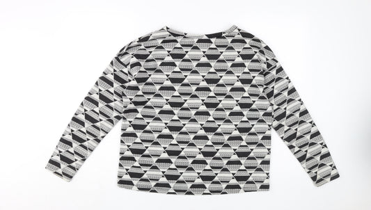 Womens UK Size 12 H&M Black Basic Long Sleeve Top