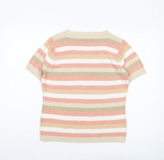 EWM Women's Multicoloured Striped Pullover Jumper M