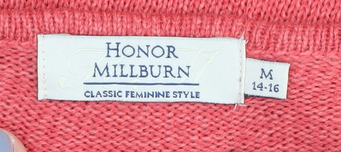 Honor Millburn Women's Pink Cable-Knit Pullover M