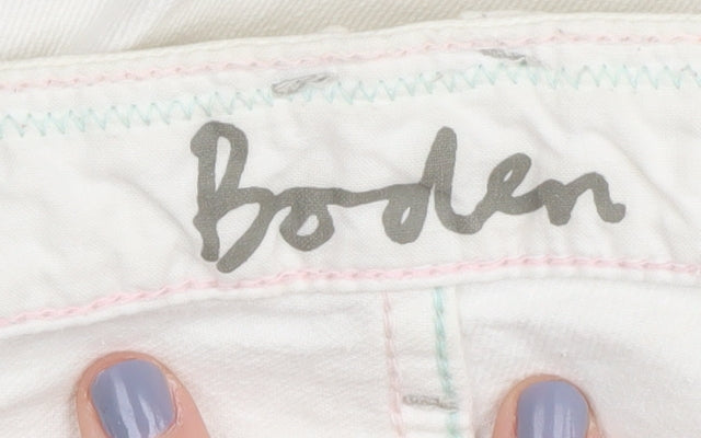Boden Women's White Denim Jeans UK 10L Button