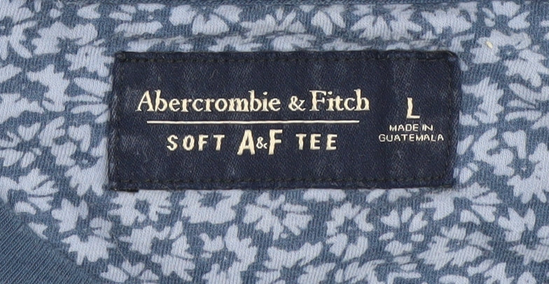 Abercrombie & Fitch Unisex Blue Floral T-Shirt L