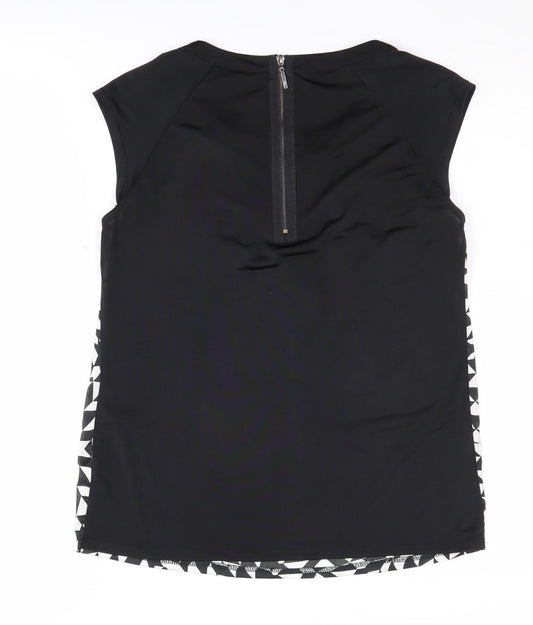Jasper Conran Women's Black Geometric Tunic Blouse, Size 8
