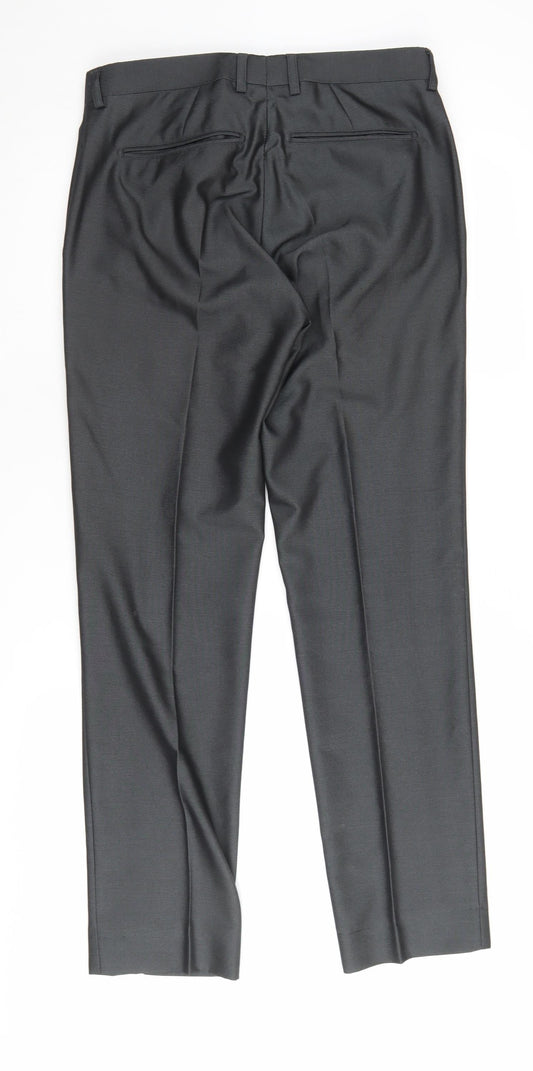 ONESIXFIVE Men's Black Slim Fit Dress Pants 32L