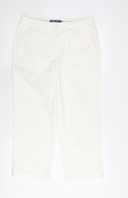 Additional front view of Maine New England Women's Ivory Chino Trousers, size 12