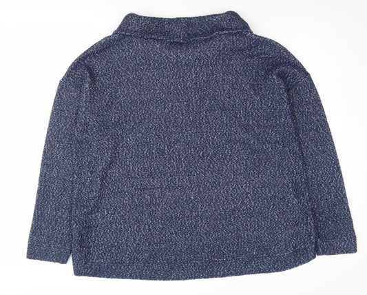 Lands' End Women's Blue Cowl Neck Pullover Jumper, Size 18