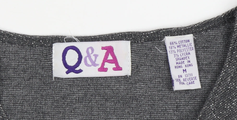 Q&A Women's Grey Tank Top, Sleeveless Medium