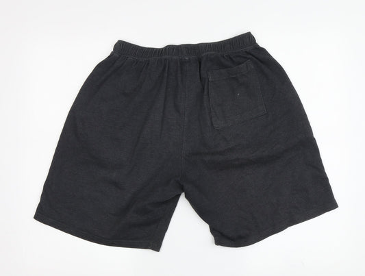 Allstar Men's Black Sweat Shorts, Elastic Waist, Pockets, 2X