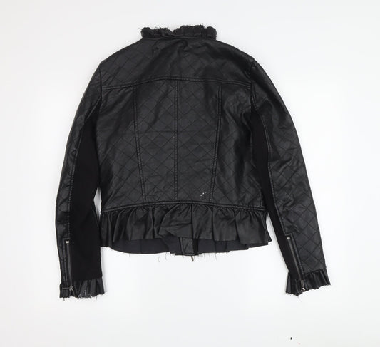 French Connection Women's Black Quilted Jacket Size 10