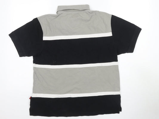 Pierre Cardin Men's Black Colourblock Polo L