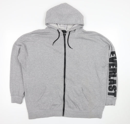 Additional front view of Everlast Grey Full Zip Hoodie unisex adults, size 14