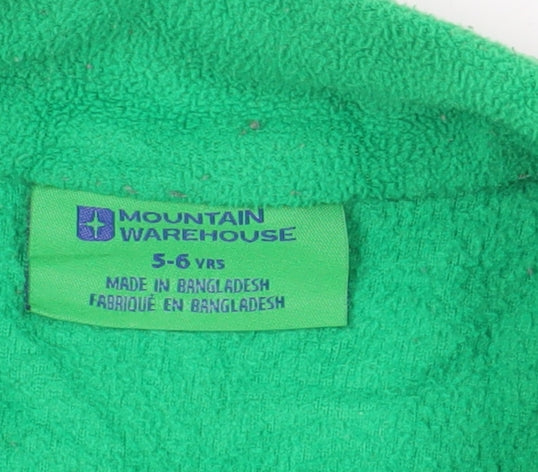 Mountain Warehouse Boys Green 5-6 Yrs Fleece Half Zip Sweatshirt