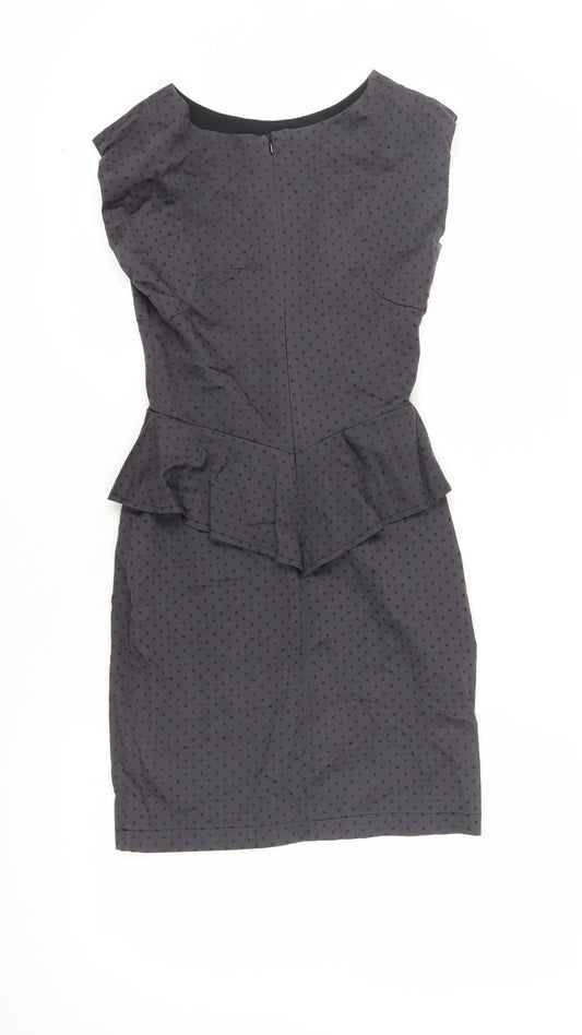 Louche Women's Black Polka Dot Sheath Dress, Size 8