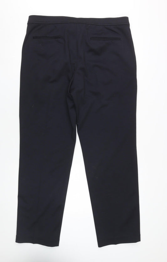 Marks and Spencer Men's Black Regular Trousers 38