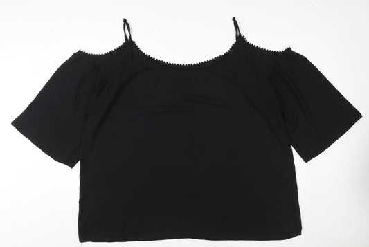 Debenhams Women's Black Cold Shoulder Blouse - Size 24
