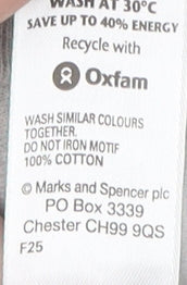 Marks and Spencer Men's Grey Henley Jumper M