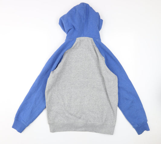 Superdry Men's Blue/Grey Hoodie, M, Pullover, Logo Accent