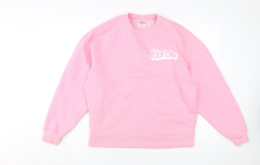 Womens UK Size XS Barbie Pink Pullover Sweatshirt