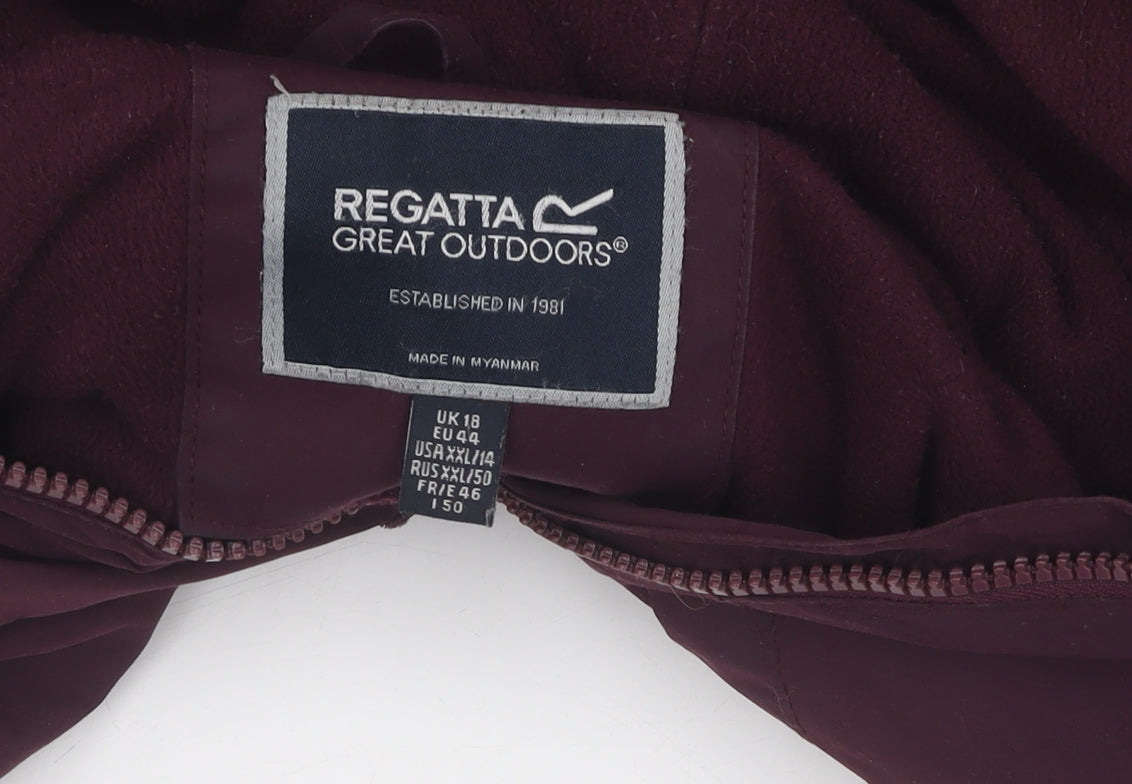 Womens UK Size 18 Regatta Purple Parka Coat
