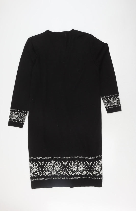 Classics Women's Black Cardigan Size 14 Floral Design