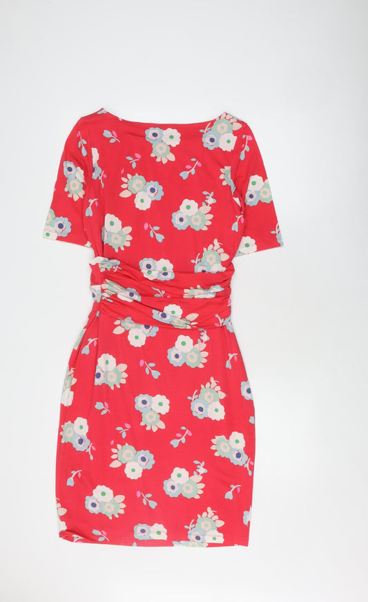 Additional front view of Boden Women's Red Floral Sheath Dress -, size 10
