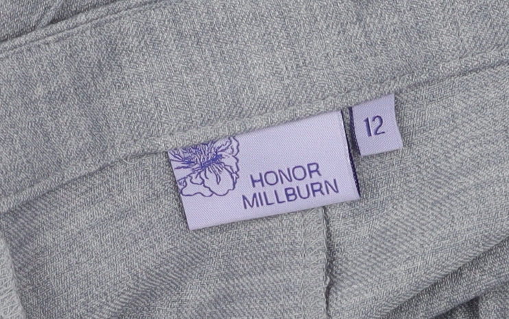 Womens UK Size 12 Honor Millburn Regular Fit Dress Pants Grey Trousers
