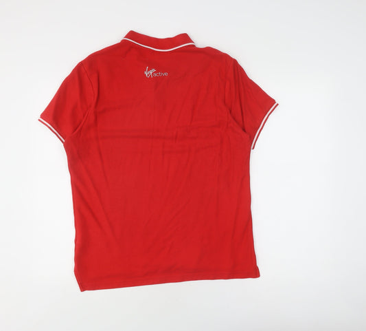 Nike Men's Red Polo M, Short Sleeve, Sports Style