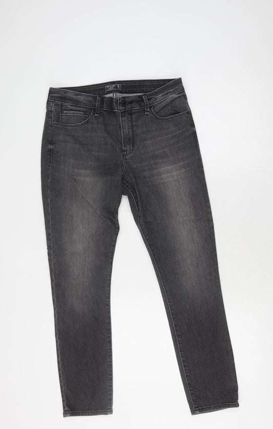 Mens UK Size 30 Abercrombie & Fitch Extra-Slim Fit Ankle Grey Jeans